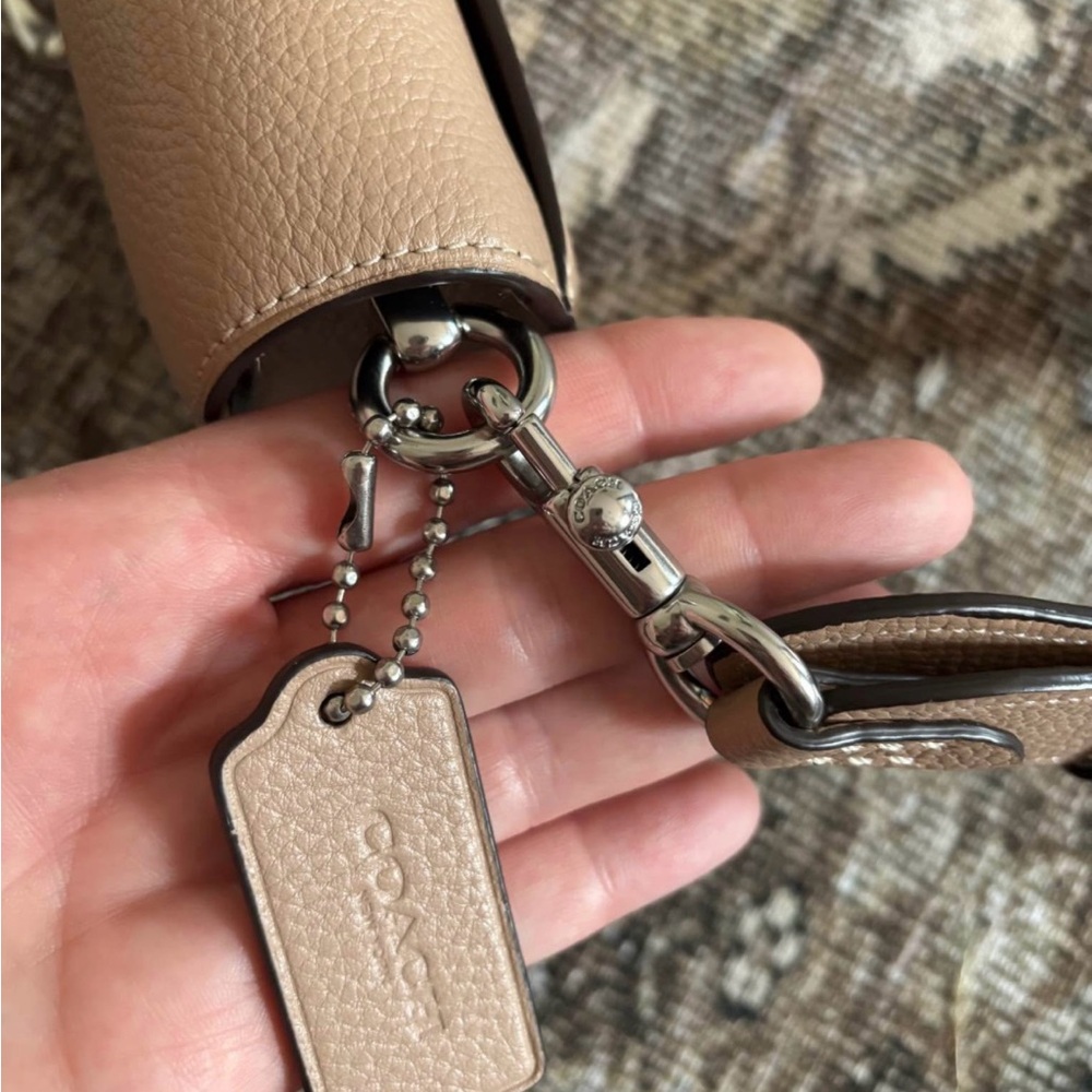 Coach Pebbled Leather Shoulder Bag in Taupe - Picture 5 of 12